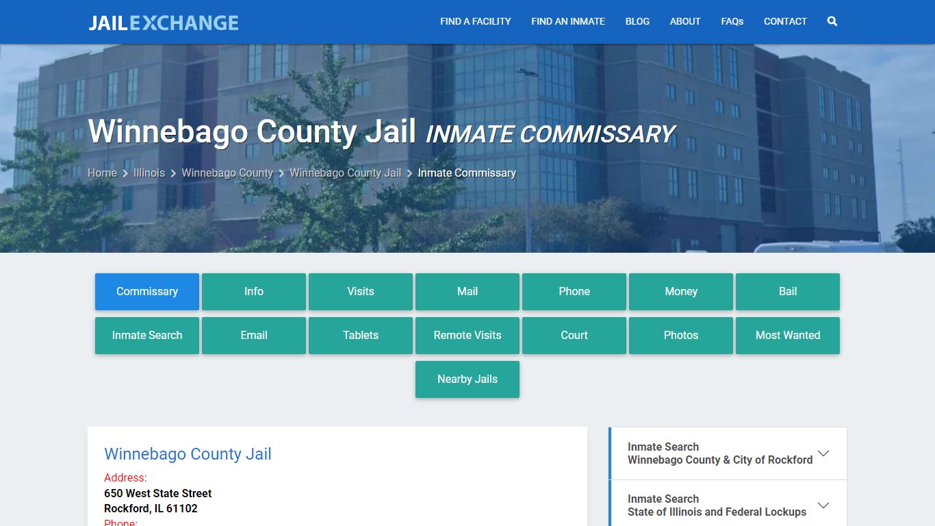 Inmate Commissary, Care Packs - Winnebago County Jail, IL