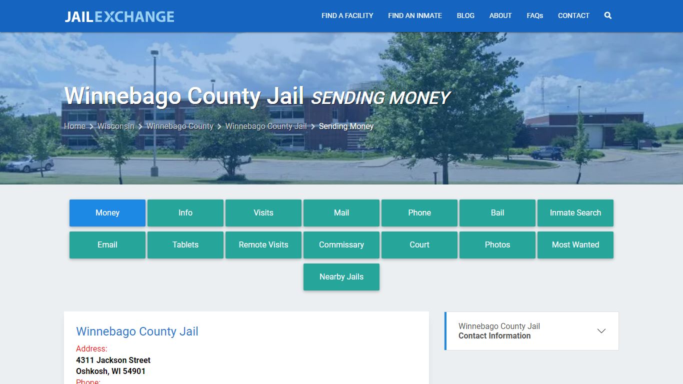 Send Money to Inmate - Winnebago County Jail, WI - Jail Exchange