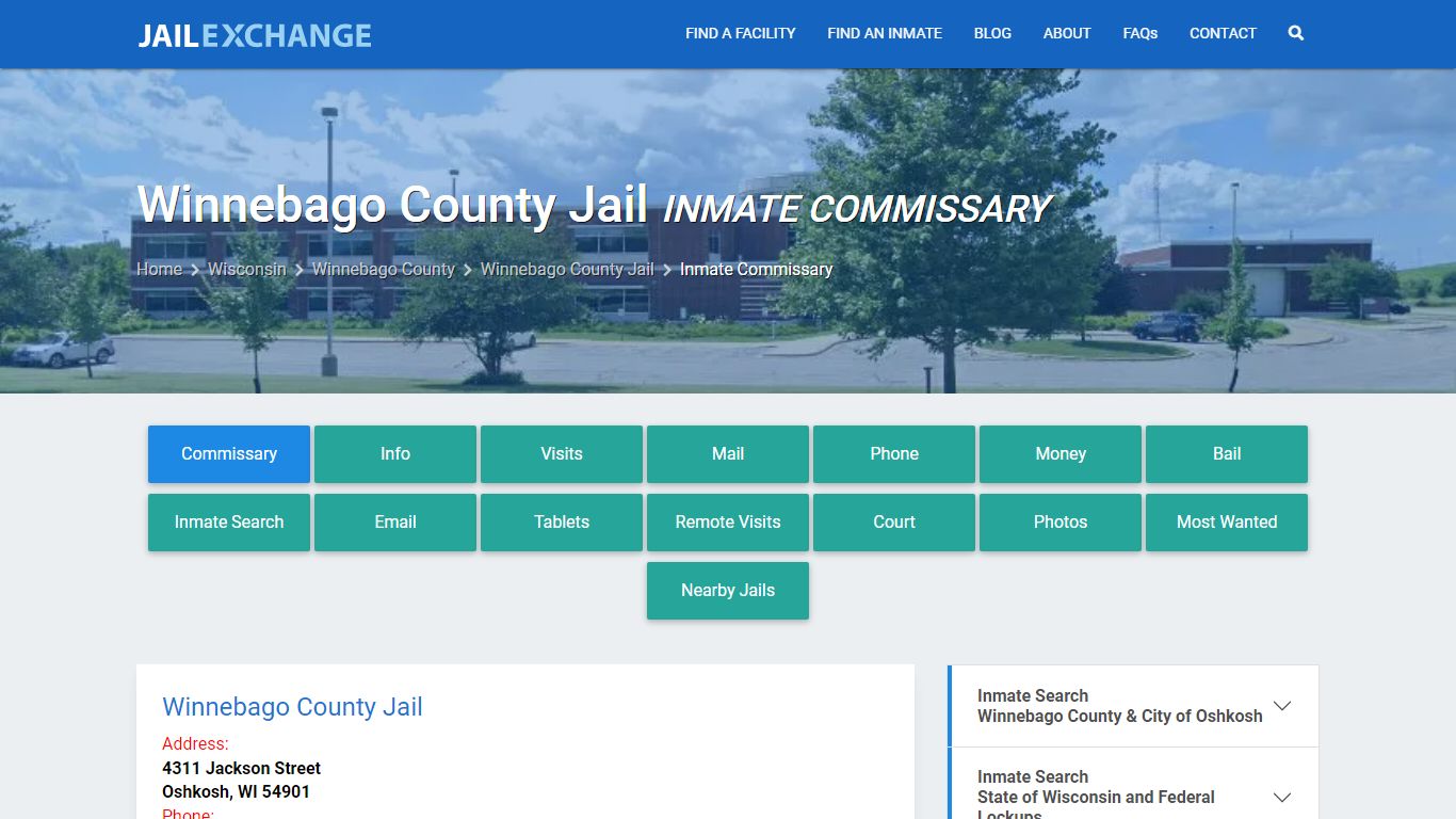Inmate Commissary, Care Packs - Winnebago County Jail, WI